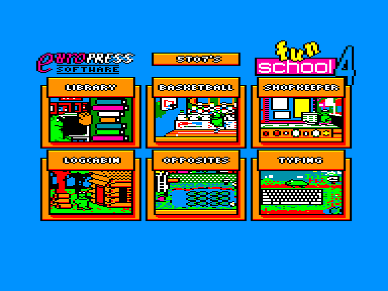 screenshot of the Amstrad CPC game Fun School 4 - For the 5 to 7s