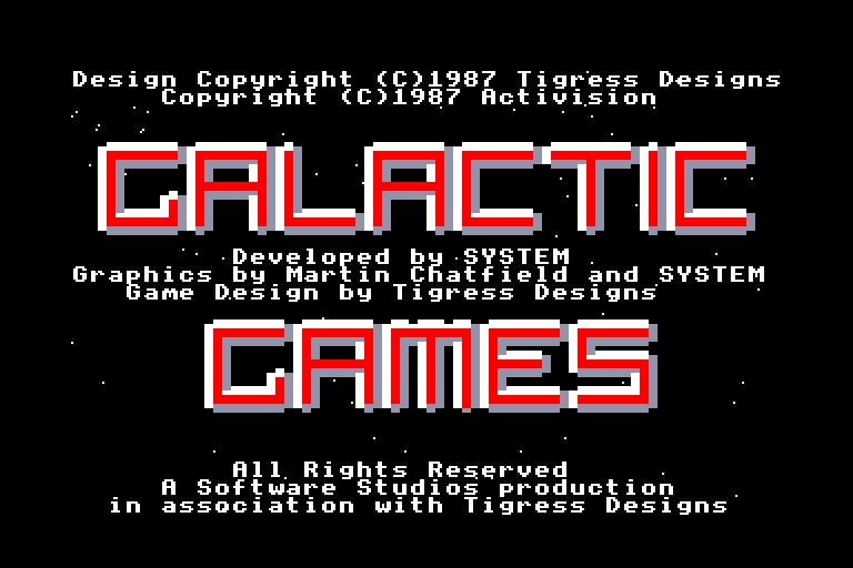 screenshot of the Amstrad CPC game Galactic games