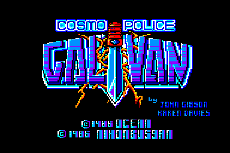 screenshot of the Amstrad CPC game Galivan
