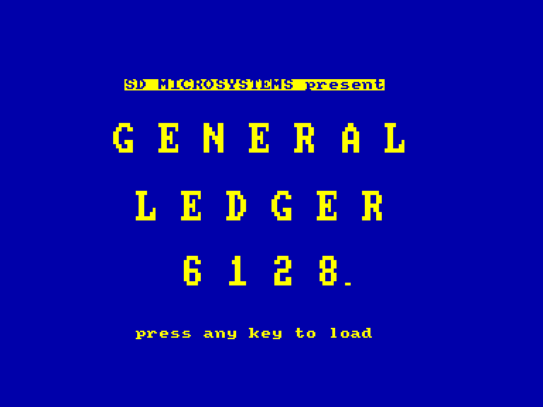screenshot of the Amstrad CPC game General Ledger 6128