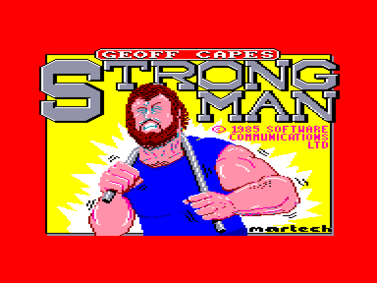 screenshot of the Amstrad CPC game Geoff Capes Strongman