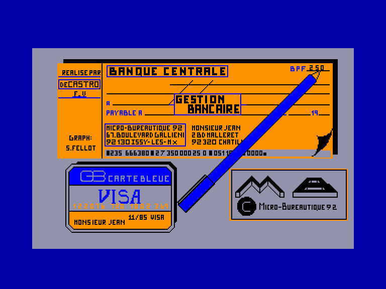 screenshot of the Amstrad CPC game Bank