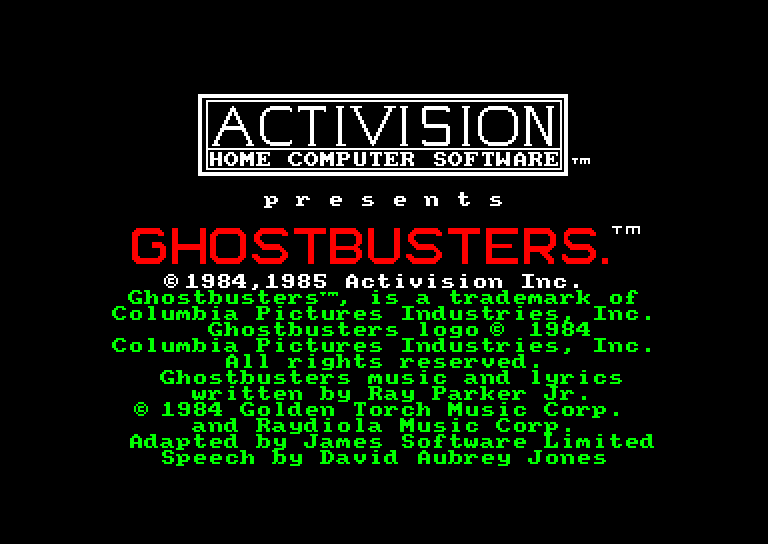 screenshot of the Amstrad CPC game Ghostbusters