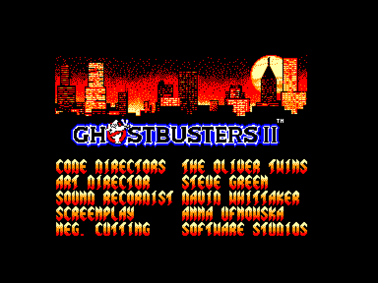 screenshot of the Amstrad CPC game Ghostbusters II