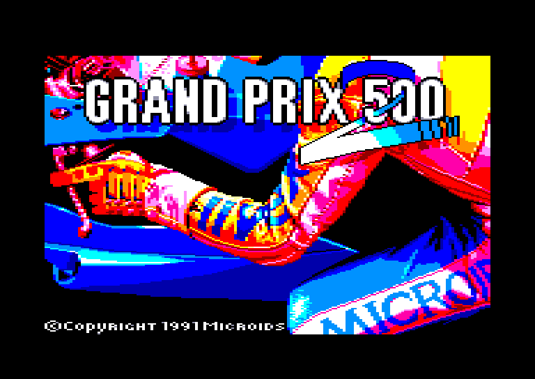 screenshot of the Amstrad CPC game Grand prix 500 2