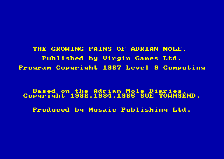 screenshot du jeu Amstrad CPC Growing Pains of Adrian Mole (the)