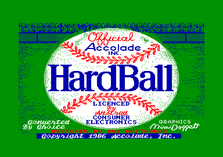 screenshot of the Amstrad CPC game Hardball