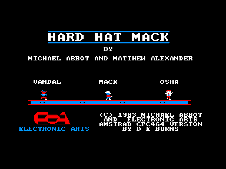 screenshot of the Amstrad CPC game Hard hat mack