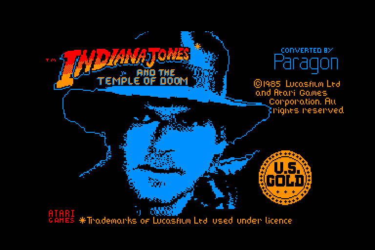 screenshot of the Amstrad CPC game Indiana jones and the temple of doom