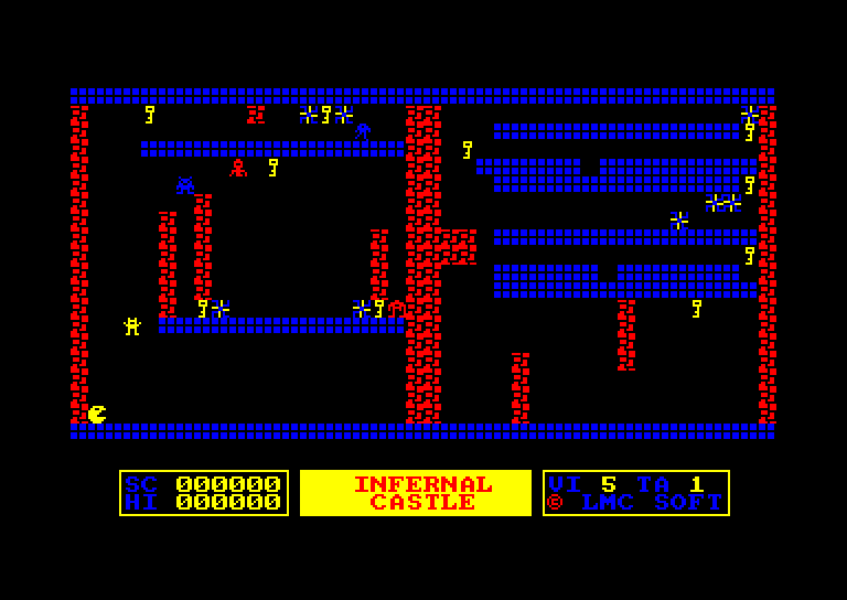screenshot of the Amstrad CPC game Infernal Castle