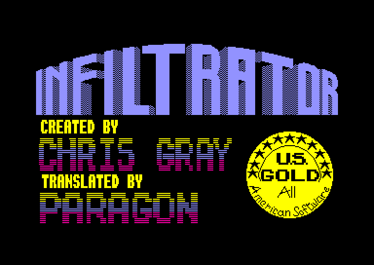 screenshot of the Amstrad CPC game Infiltrator
