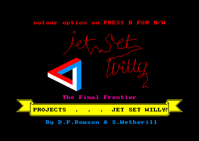 screenshot of the Amstrad CPC game Jet set willy - the final frontier