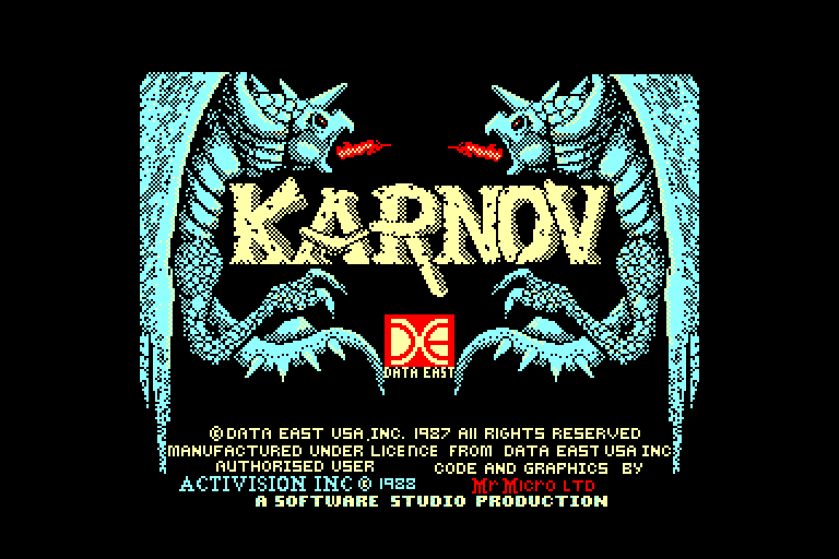 screenshot of the Amstrad CPC game Karnov