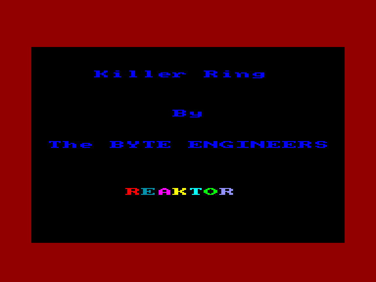 screenshot of the Amstrad CPC game Killer ring