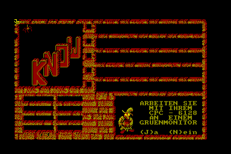 screenshot of the Amstrad CPC game Know