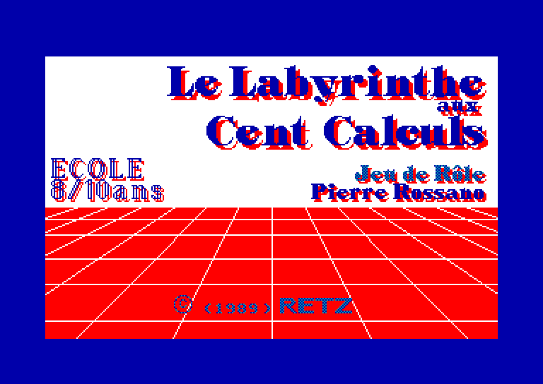 screenshot of the Amstrad CPC game Labyrinthe aux Cent Calculs (le)