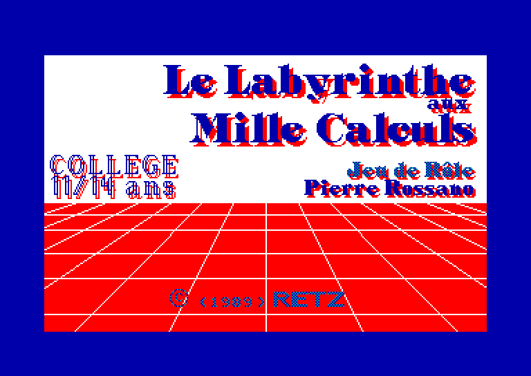 screenshot of the Amstrad CPC game Labyrinthe aux Mille Calculs (le)