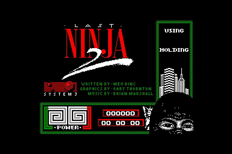 screenshot of the Amstrad CPC game Last ninja 2
