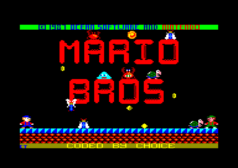 screenshot of the Amstrad CPC game Mario Bros