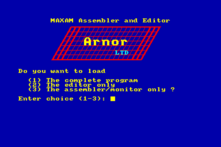 screenshot of the Amstrad CPC game Maxam