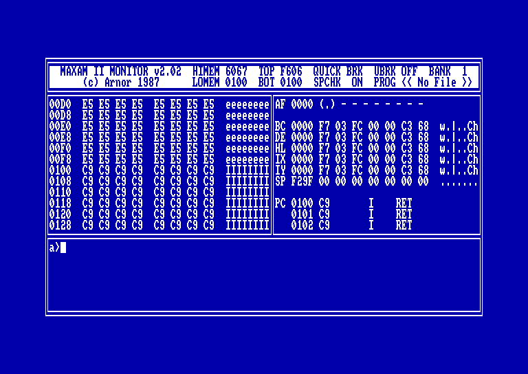 screenshot du jeu Amstrad CPC Maxam II