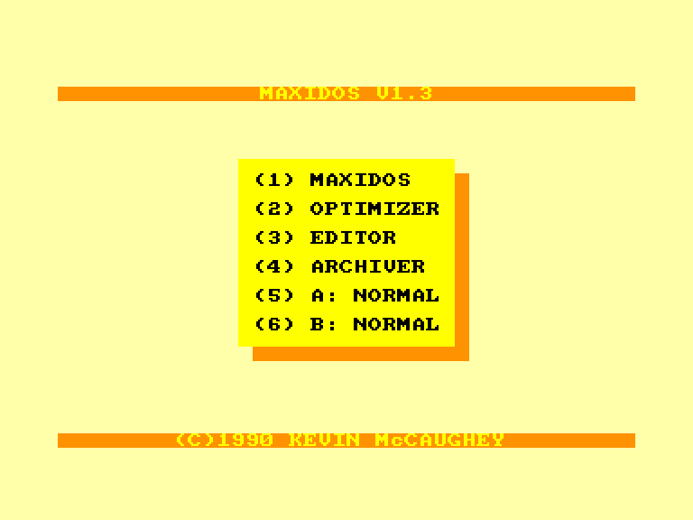 screenshot of the Amstrad CPC game Maxidos v1.3