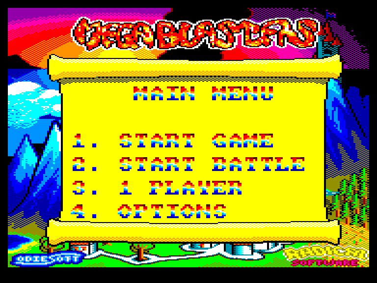 screenshot of the Amstrad CPC game Megablasters