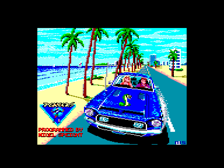 screenshot of the Amstrad CPC game Miami Cobra GT
