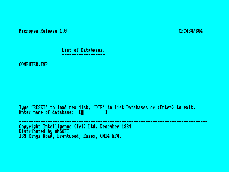 screenshot of the Amstrad CPC game Micropen