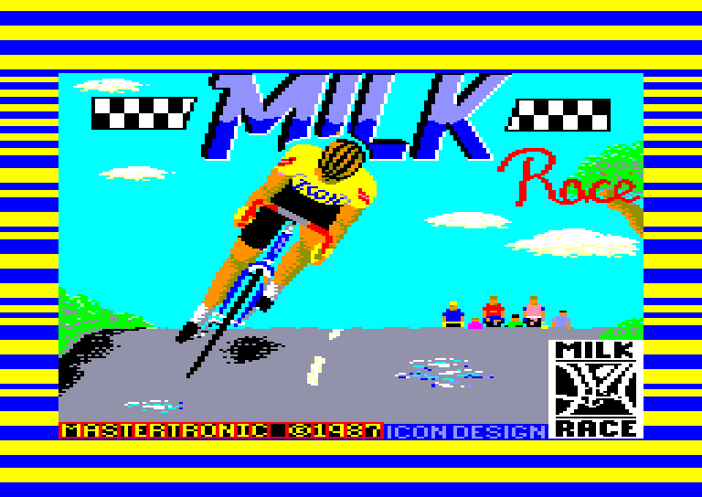 screenshot of the Amstrad CPC game Milk Race