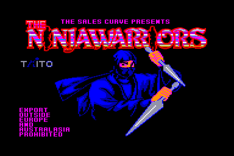 screenshot of the Amstrad CPC game Ninja Warriors (the)