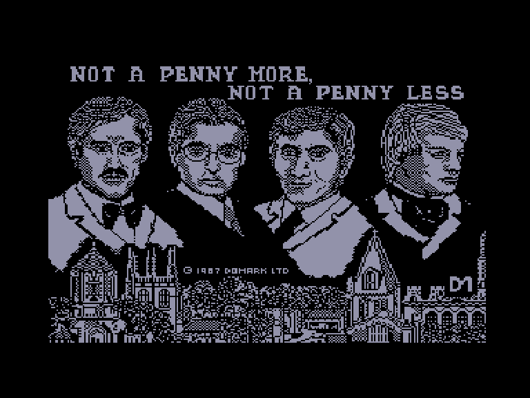 screenshot of the Amstrad CPC game Not a penny more, not a penny less