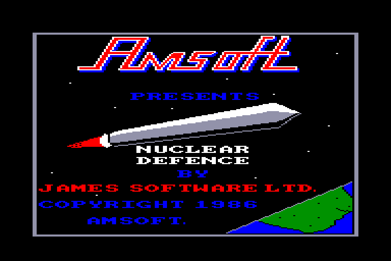 screenshot of the Amstrad CPC game Nuclear Defence