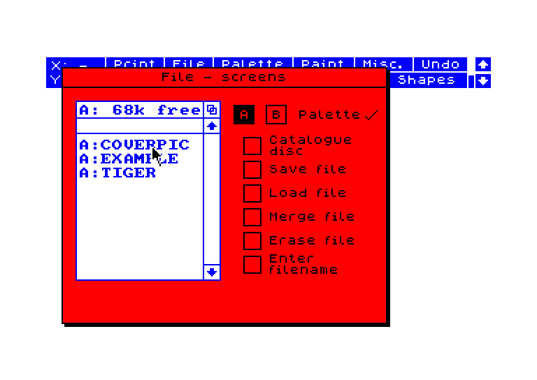 screenshot du jeu Amstrad CPC Advanced OCP Art Studio (the)