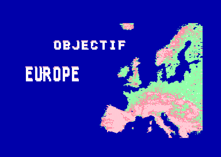 screenshot of the Amstrad CPC game Objectif Europe