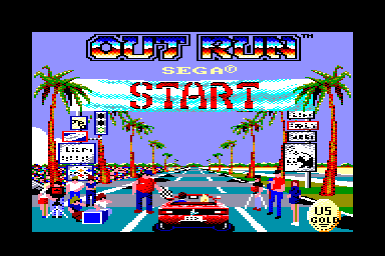 screenshot of the Amstrad CPC game Out Run