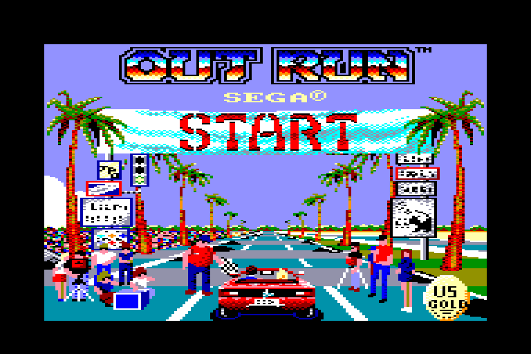 écran du jeu Amstrad CPC Outrun