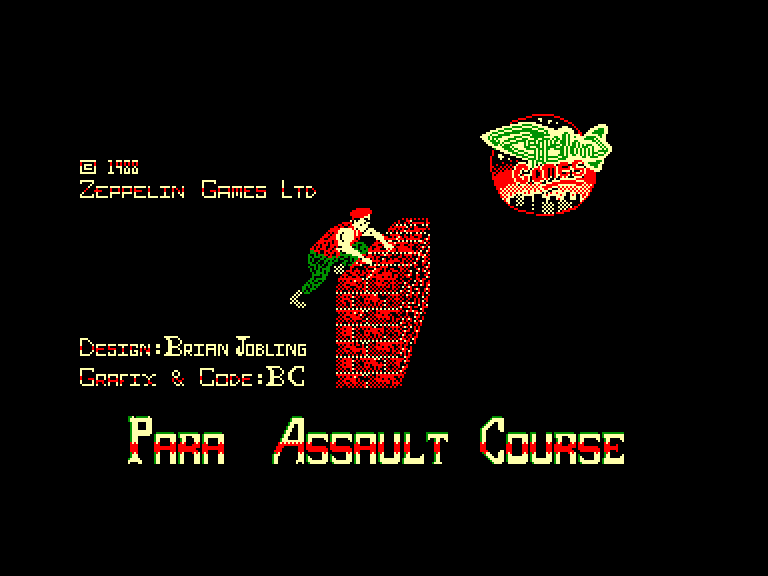 screenshot of the Amstrad CPC game Para assault course