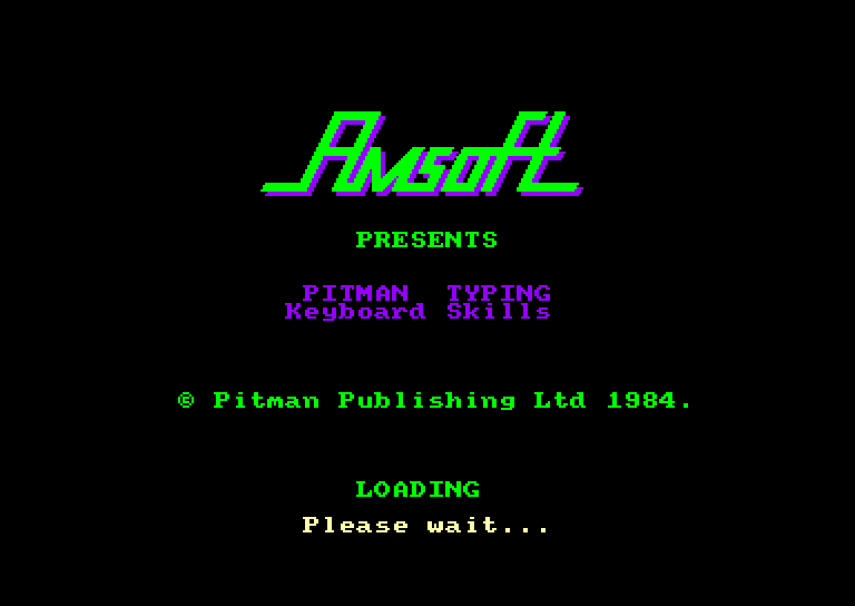 screenshot of the Amstrad CPC game Pitman Typing Tutor