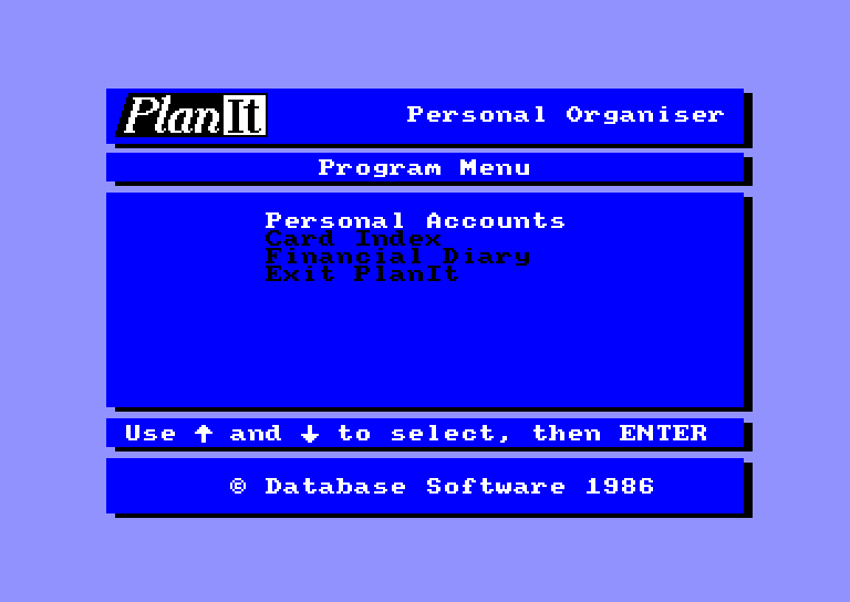 screenshot of the Amstrad CPC game Plan It