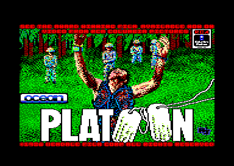 screenshot of the Amstrad CPC game Platoon