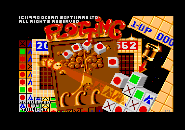 screenshot of the Amstrad CPC game Plotting
