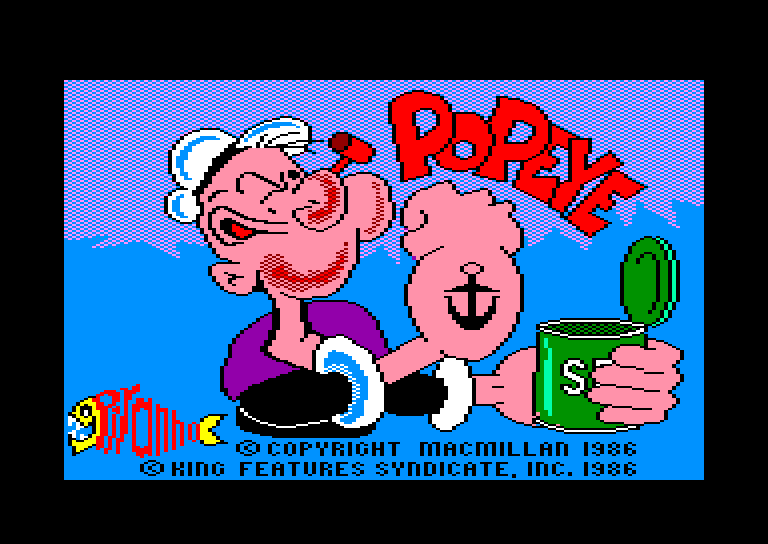 screenshot of the Amstrad CPC game Popeye