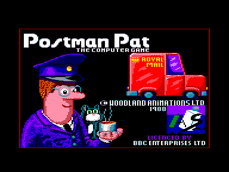 screenshot of the Amstrad CPC game Postman pat