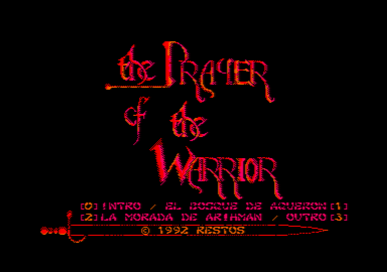 screenshot du jeu Amstrad CPC The prayer of the warrior