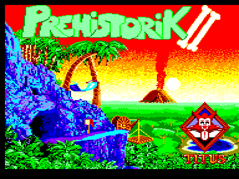 screenshot of the Amstrad CPC game Prehistorik II