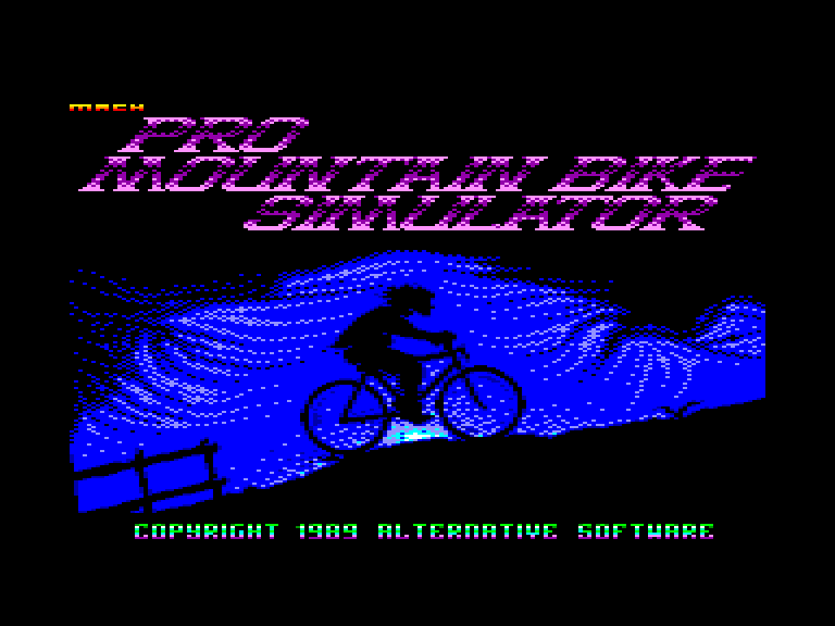 screenshot of the Amstrad CPC game Pro mountain bike simulator