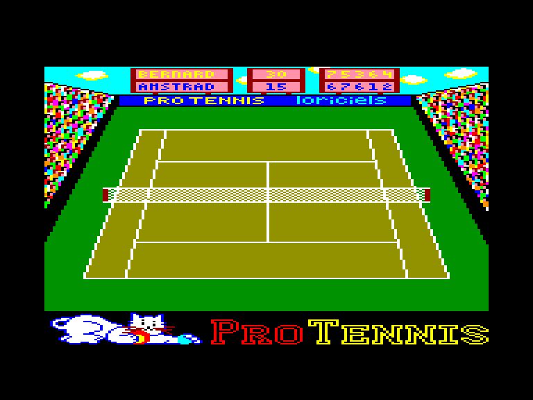 screenshot of the Amstrad CPC game Pro tennis