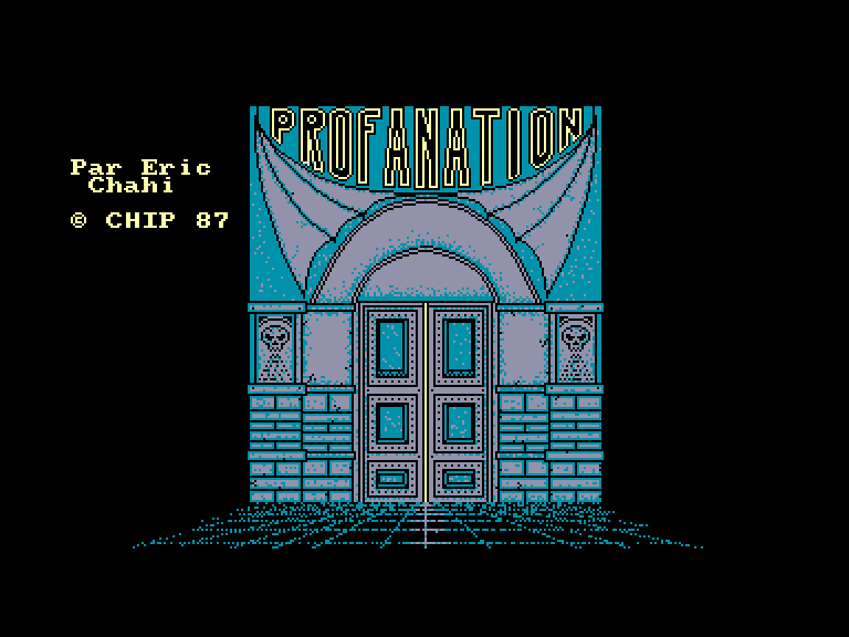 screenshot of the Amstrad CPC game Profanation