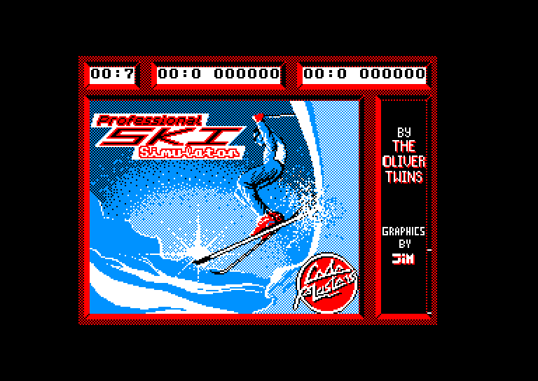 screenshot of the Amstrad CPC game Professional Ski Simulator